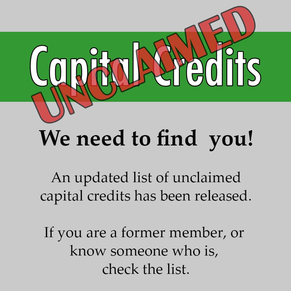 promo for unclaimed capital credit list