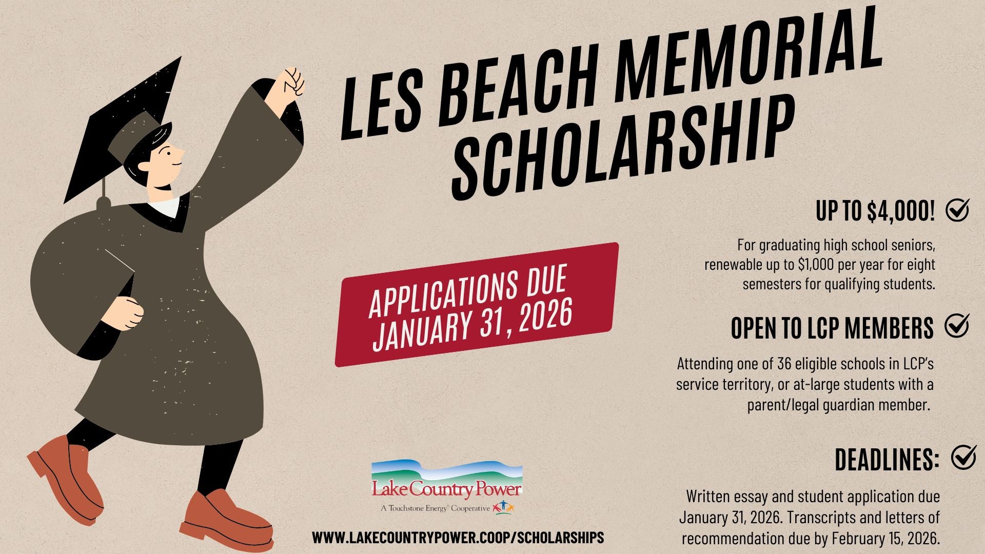 Lake Country Power scholarship graphic