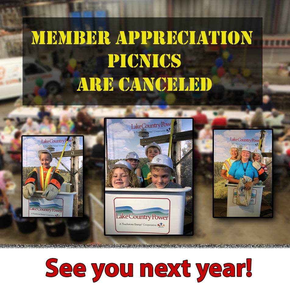 graphic announcing cancellation of 2020 member picnics